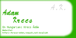 adam krecs business card